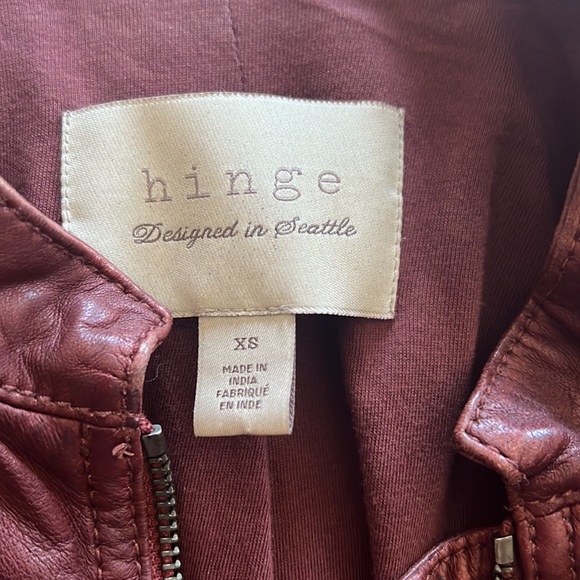 Used in great condition, leather jacket, and burgundy/brown color - Picture 2 of 4
